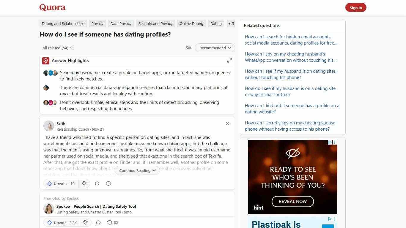 How to see if someone has dating profiles - Quora